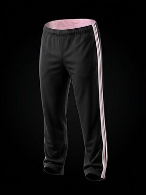 Tek Gear Women’s Black Athletic Sweatpants with Pink/White Striped Accents